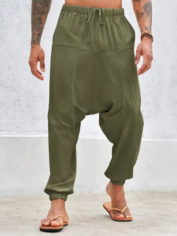 Casual harem pants for men with elastic waist and side pockets Lune London