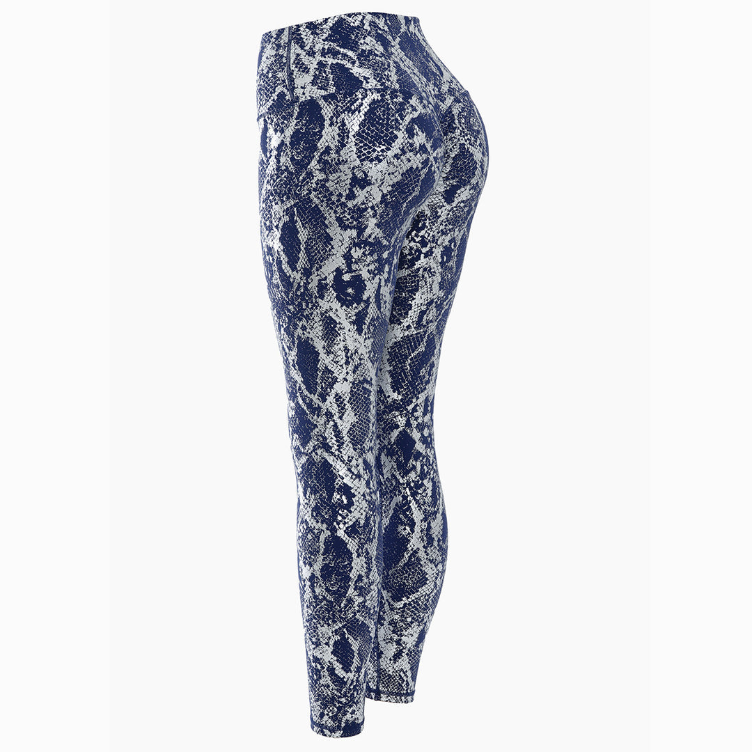 High-waisted snake print sport leggings for women Lune London