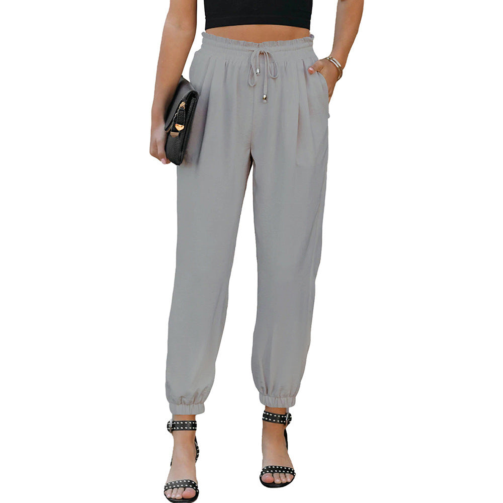 Casual chino pants for women with elastic cuffs Lune London