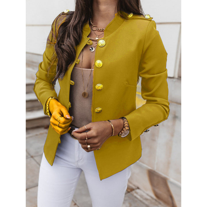 Trendy women's blazer with gold buttons and slim fit Lune London