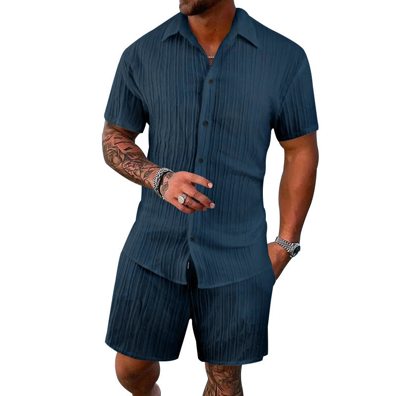 Men's short-sleeve shirt and structured design shorts Lune London