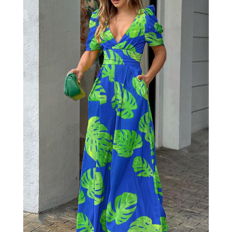 Tropical Floral Printed Maxi Dress Women Lune London