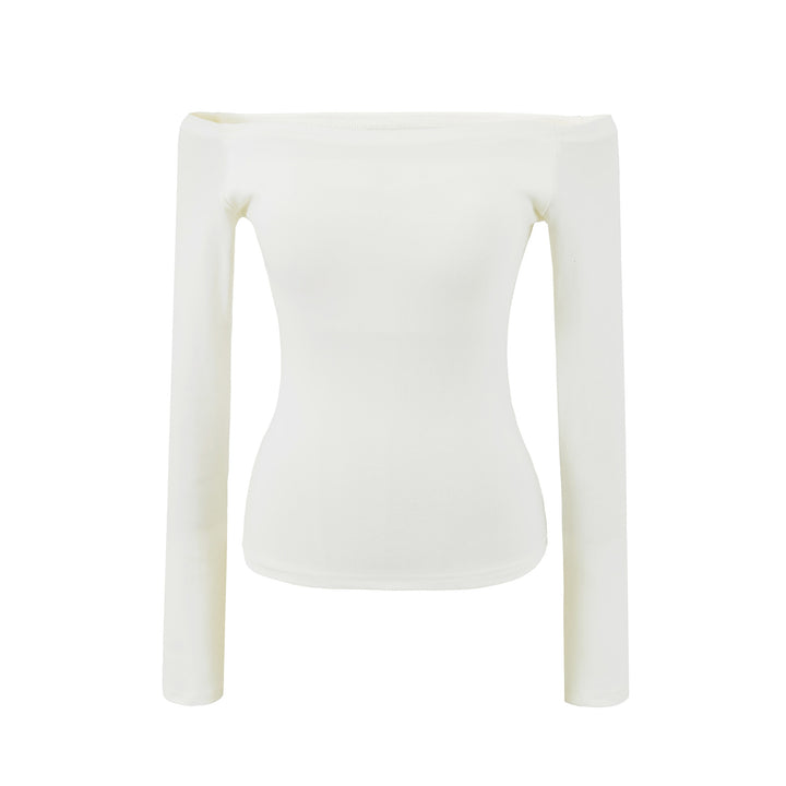 Women Fitted Off-Shoulder Long Sleeve made of Stretch Jersey Amarae