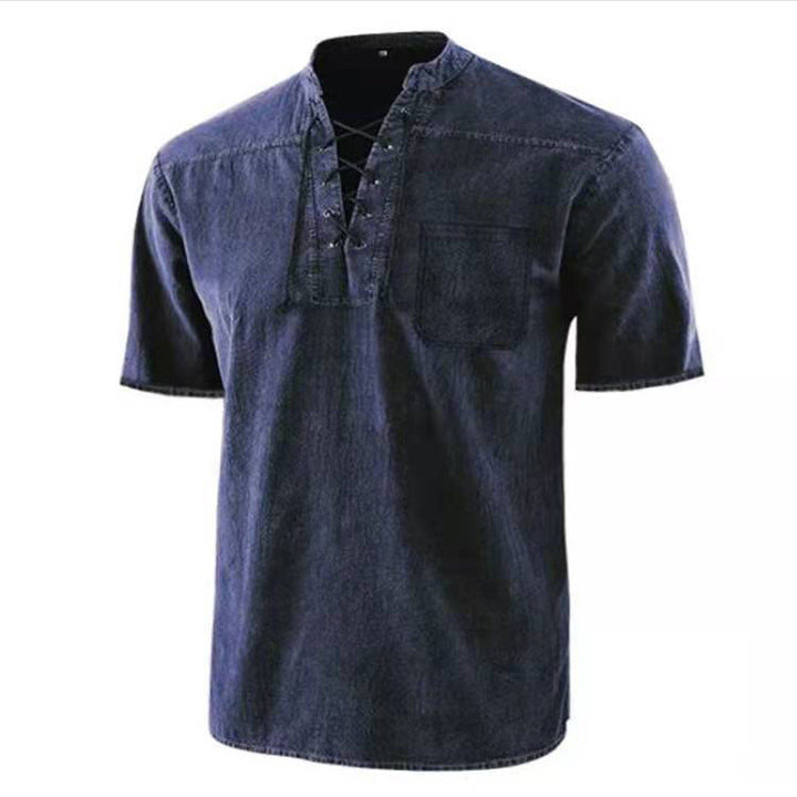 Short sleeve shirt for men with a modern lace design and a chest pocket Lune London