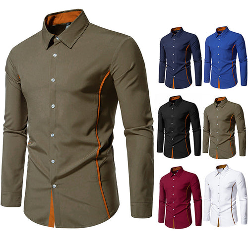 Men's Long-Sleeve Shirt with Contrast Stitching and Modern Cut Amarae
