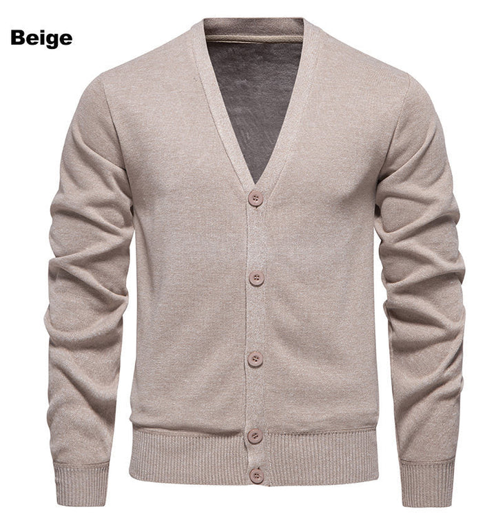 Men's Cozy Cardigan with V-Neck and Button Placket Lune London