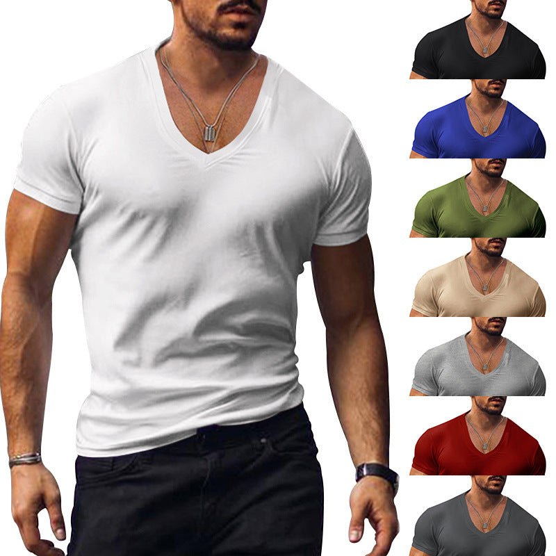 Men's casual V-neck t-shirt Chic und Style