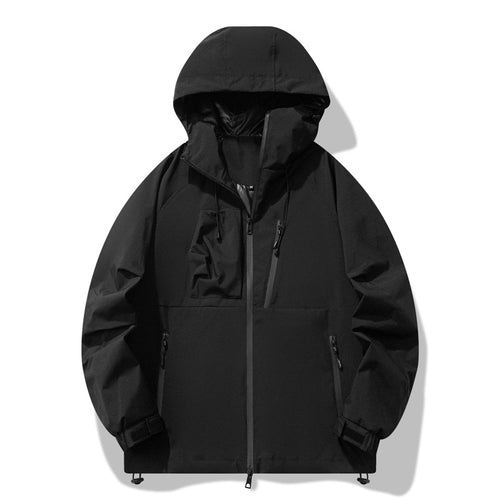Veste de plein air pour hommes déperlant avec capuche ajustable et poches zippées fonctionnelles Amarae