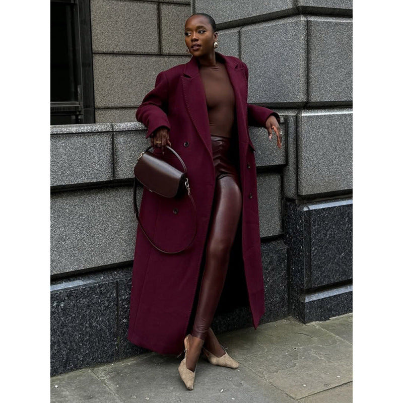 Elegant long wool coat for women Amarae