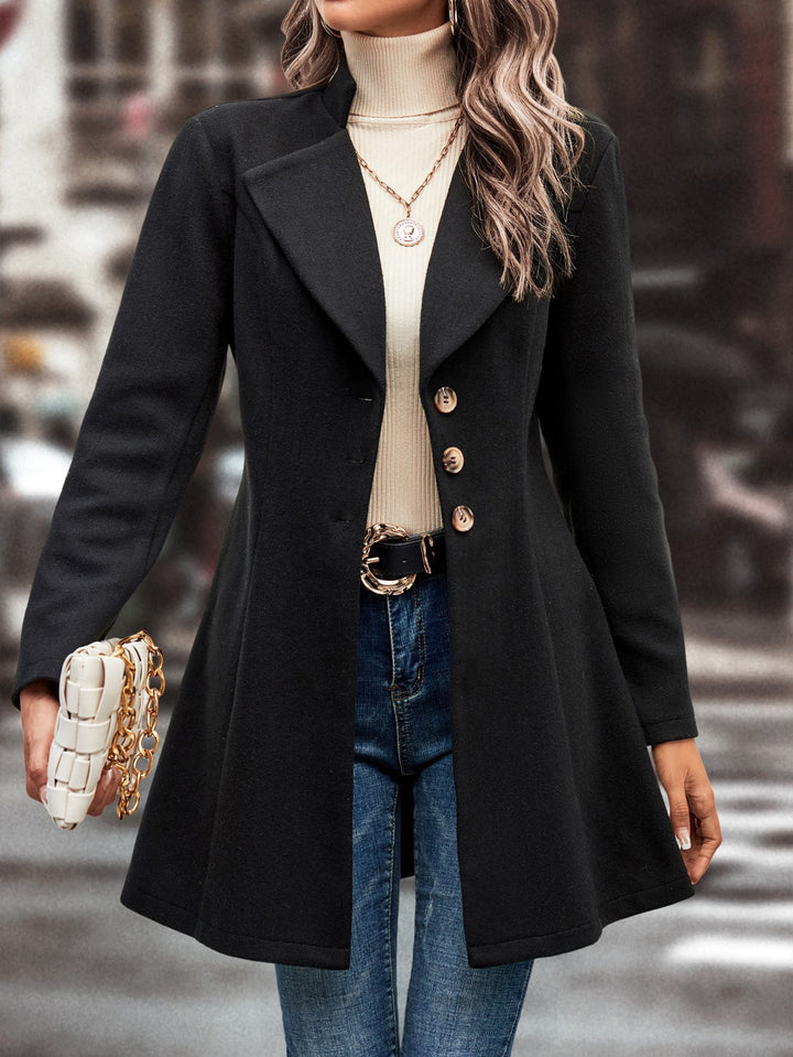 Ladies Elegant Long Chic Wool Jacket