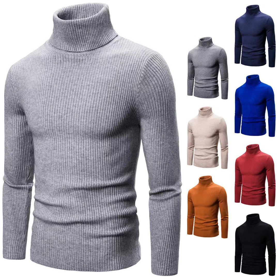 Trendy turtleneck sweater for men in fine ribbed texture Lune London