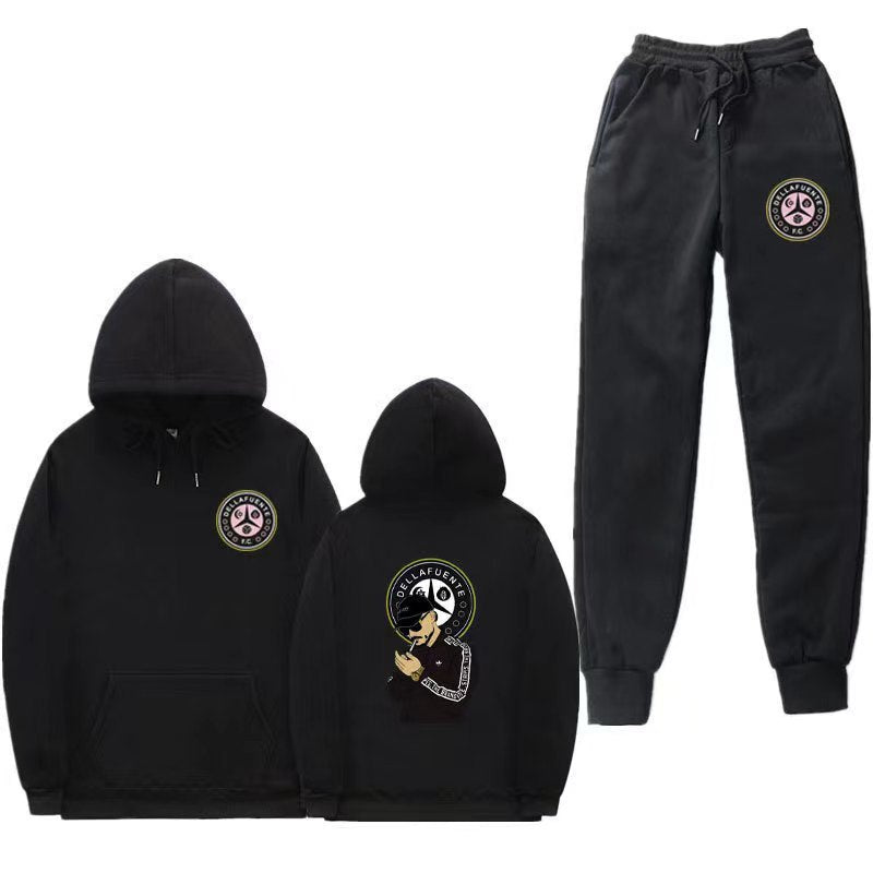 Women's set of hoodie and jogging pants with unique print Lune London