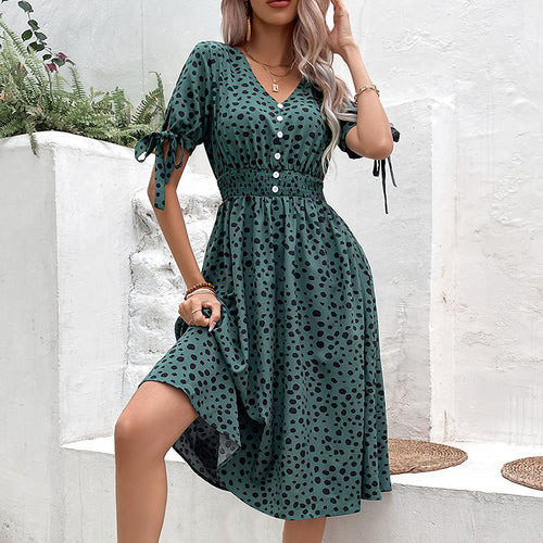 Short Sleeve Polka Dot Dress for Women Amarae