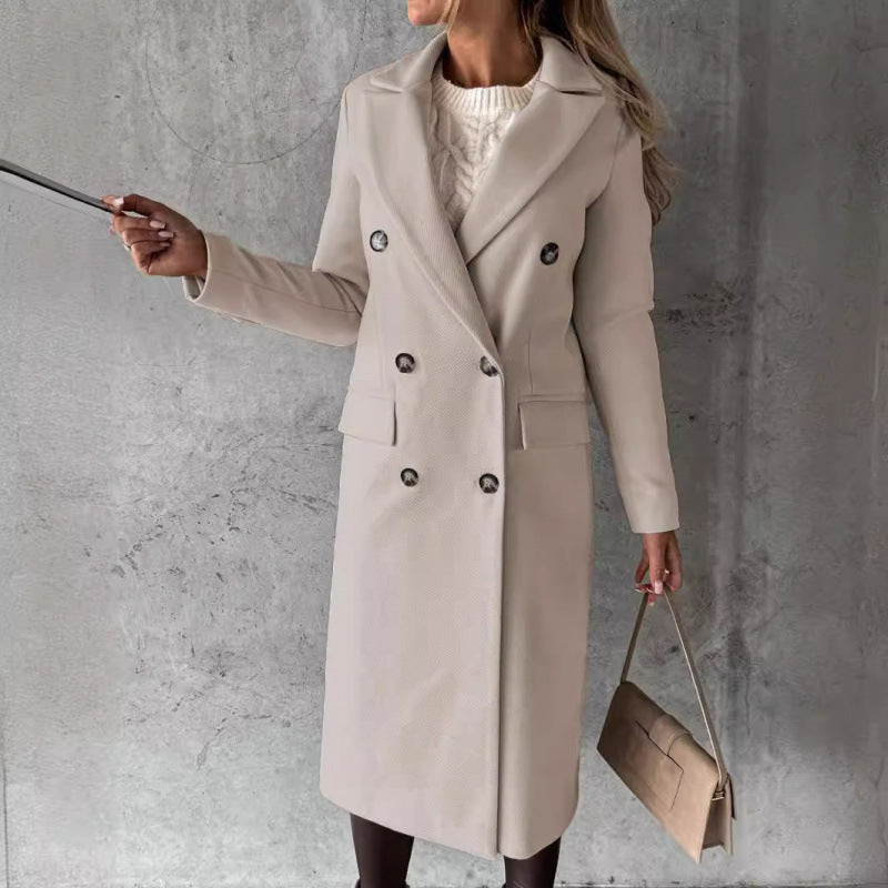 Ladies Elegant Double-Breasted Coat with Ultra-Modern Cut Amarae