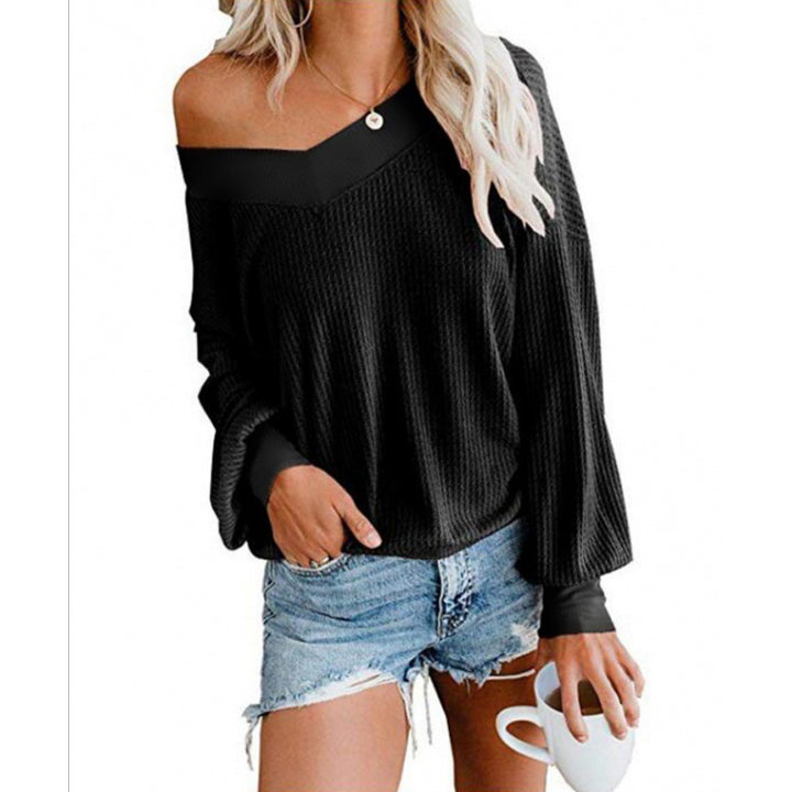 Pull en maille décontracté femme à épaules dénudées avec manches volumineuses Chic & Stil