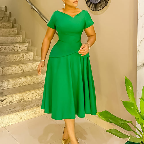 Ladies Elegant Maxi Dress with fitted top and flowy skirt Amarae
