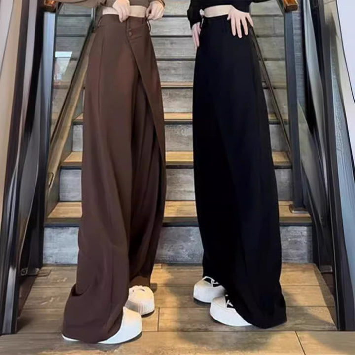 Wide Palazzo pants for women with asymmetric cut Lune London