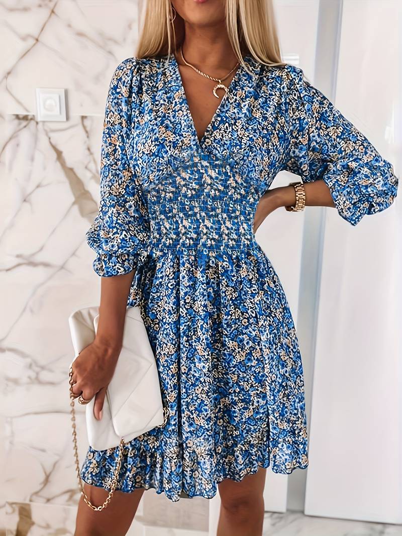 Lune London Cinched waist floral mini dress