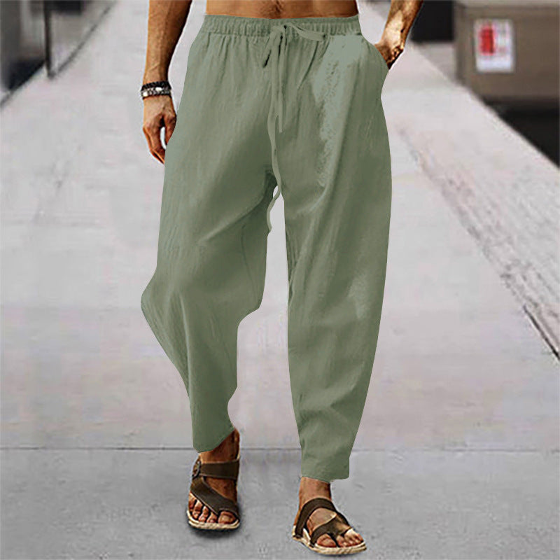 Casual summer pants for men in suit style with elastic waistband and practical side pockets Lune London