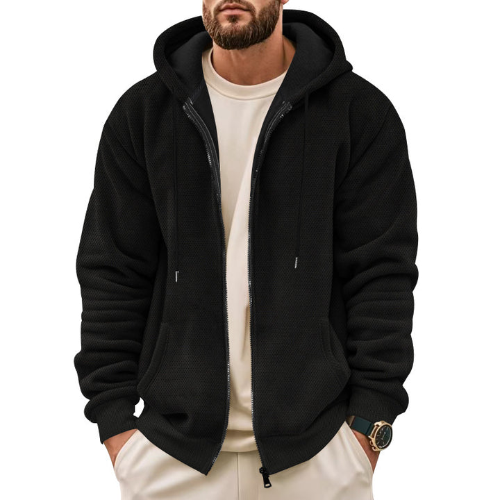 Men's hoodie with structured surface and functional pockets Amarae