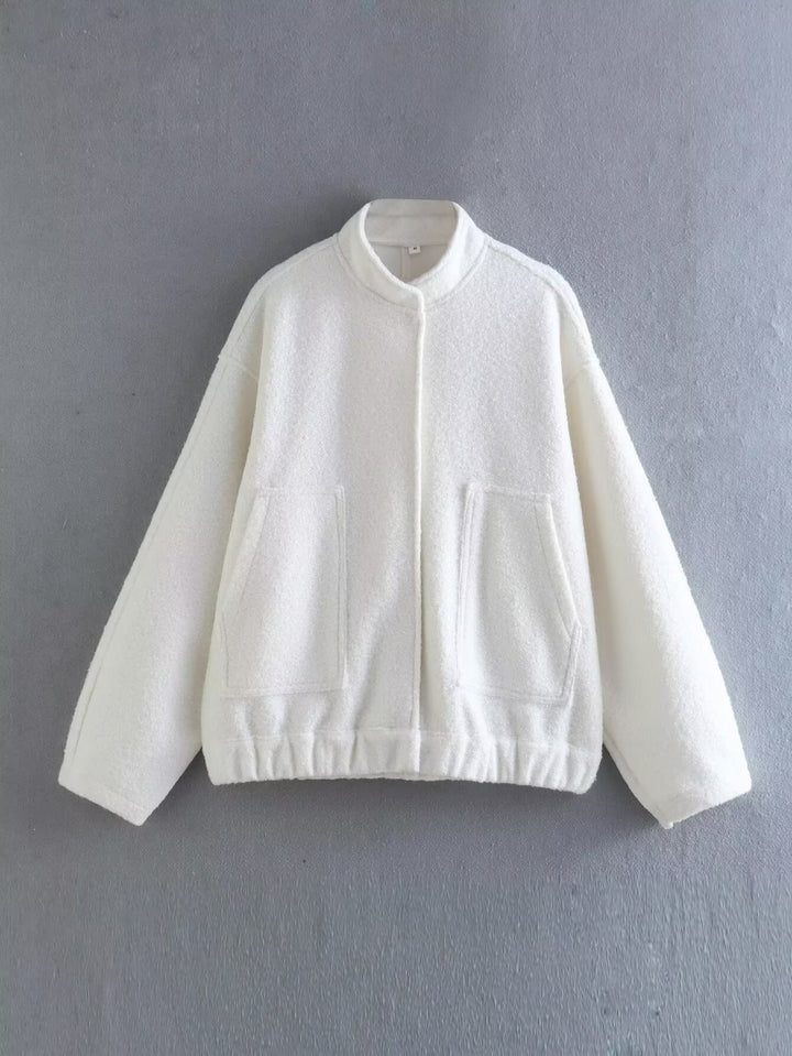 Transitional jacket for women with a modern fabric blend and practical pockets Lune London