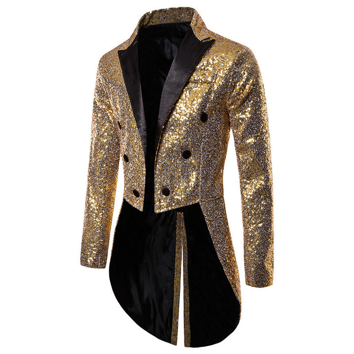 Ladies Elegant Sequin Coat with double row of buttons and modern chic design