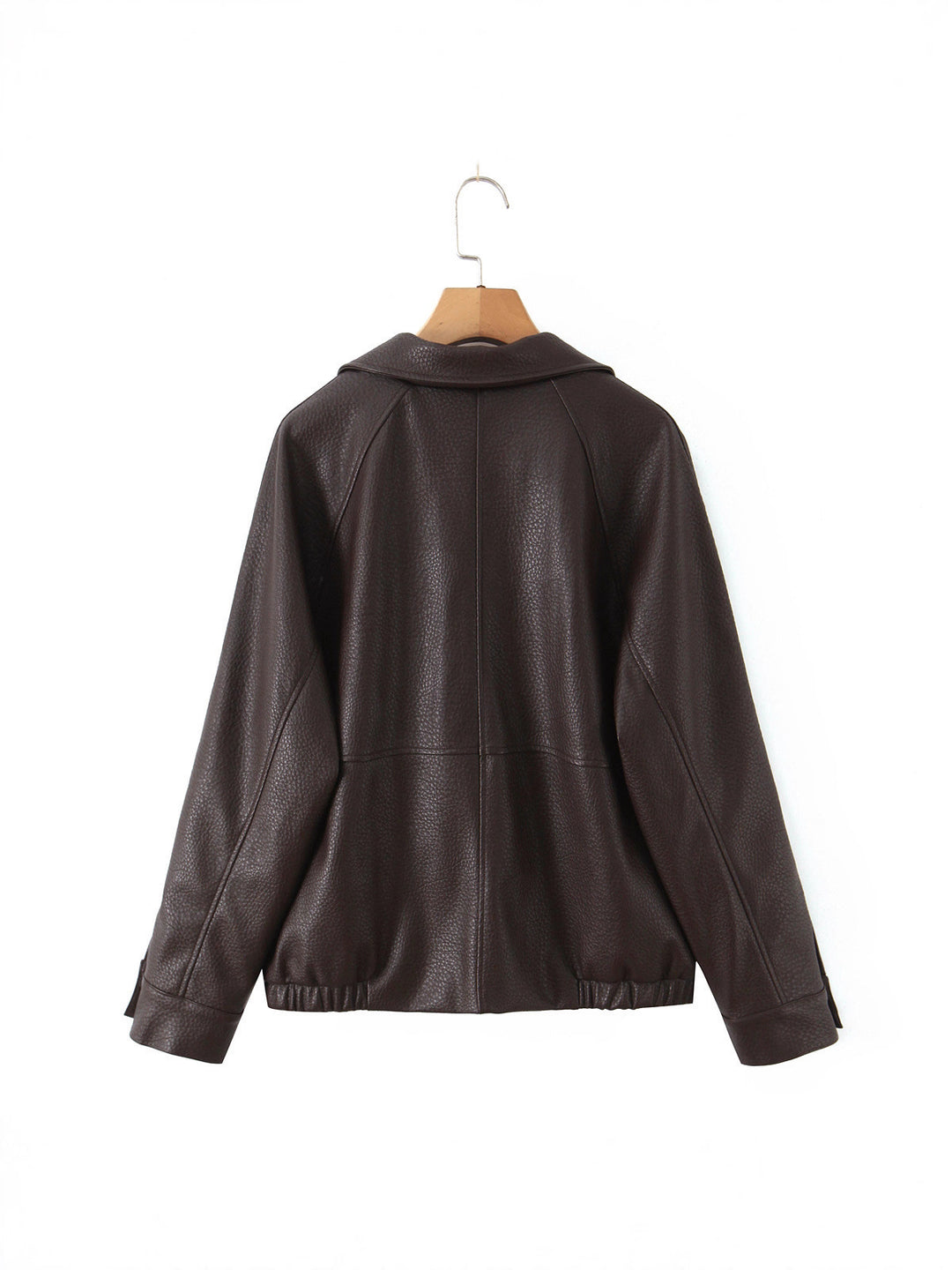 Faux leather jacket for women with double row of buttons and large lapels Lune London