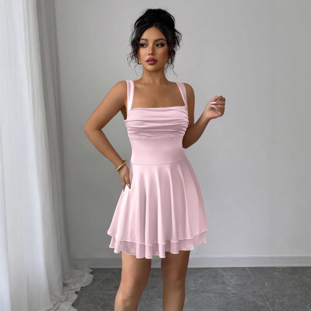 Women Playfully cut summer dress with gathering and swinging skirt Lune London