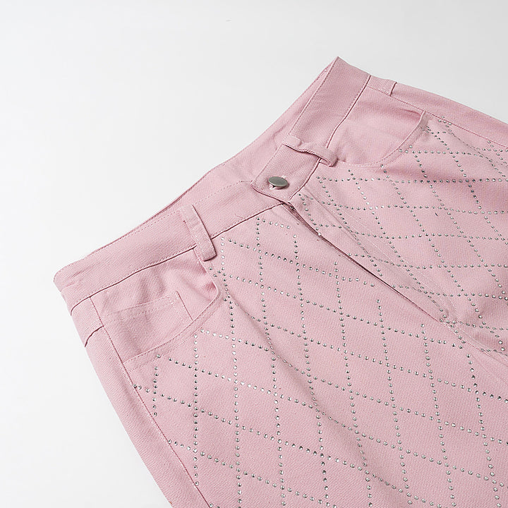 Lune London high-waisted elegant pants for ladies with diamond pattern