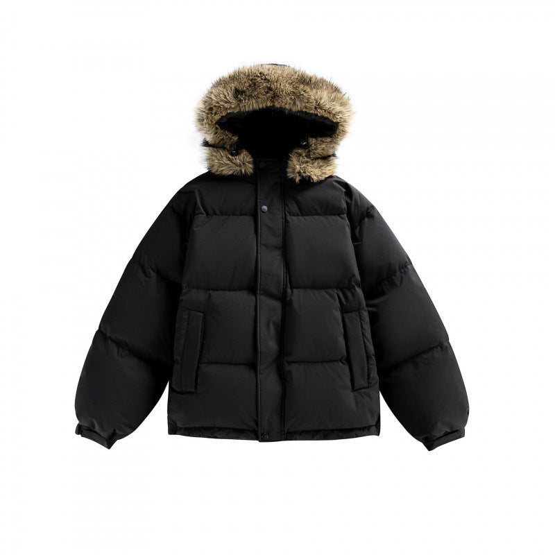 Unisex Padded Hoodie with Detachable Faux Fur Hood and Boxy Silhouette Amarae