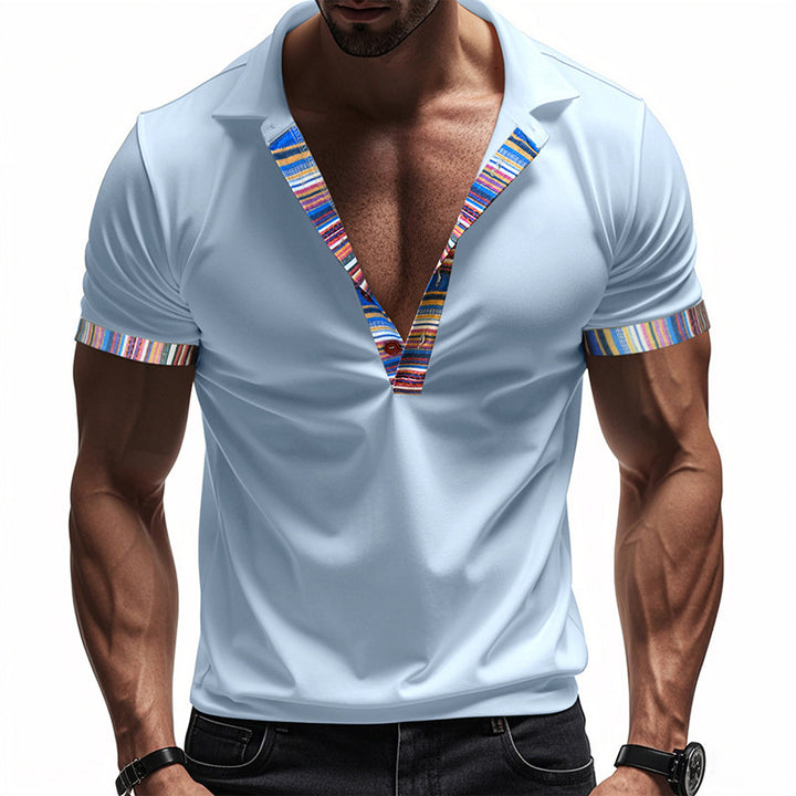 Men's short sleeve polo with modern contrast accents Lune London