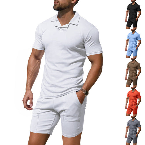 Men's sporty set with short sleeves, comfortable fit and elastic shorts Amarae