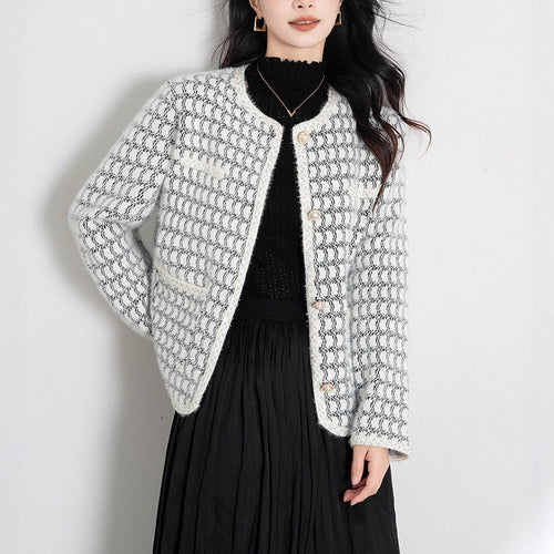 Cardigan élégant pour femmes avec motif texturé et détails de bouton Chic & Stil