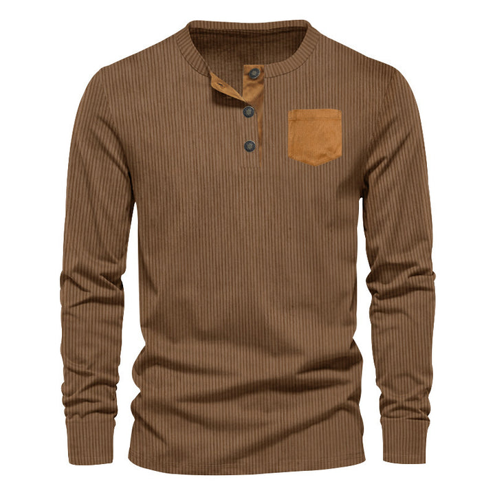 Casual long sleeve shirt for men with contrasting details and a button placket Lune London
