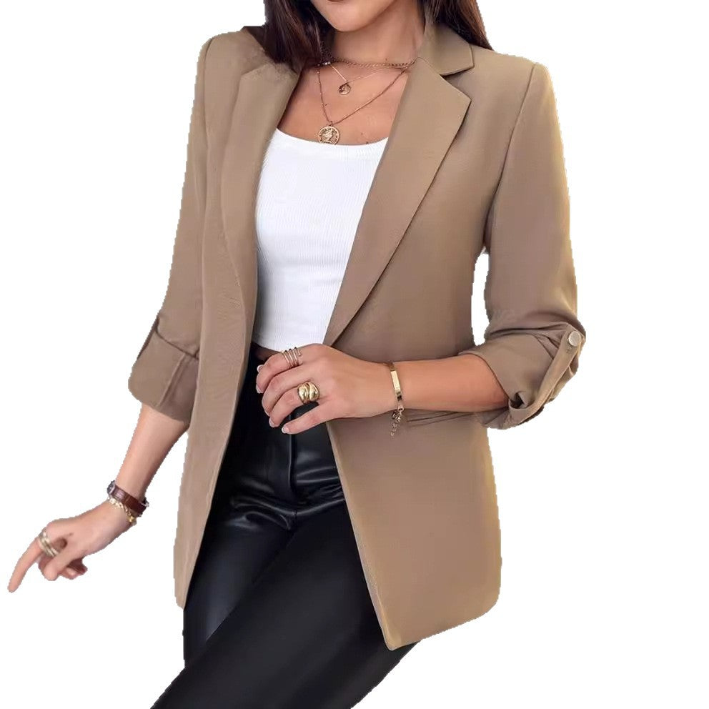 Ladies Elegant and Modern Blazer with Roll-Up Sleeves Lune London