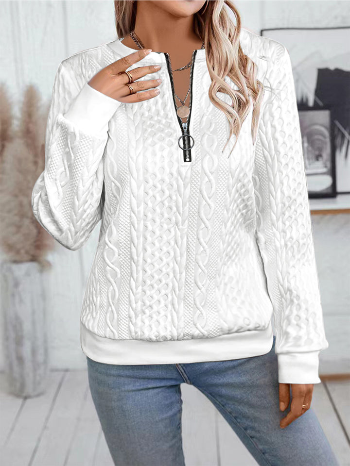 Lune London women's zip-up knitted sweater