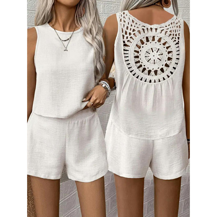 Ladies crochet back Playsuit Lune London