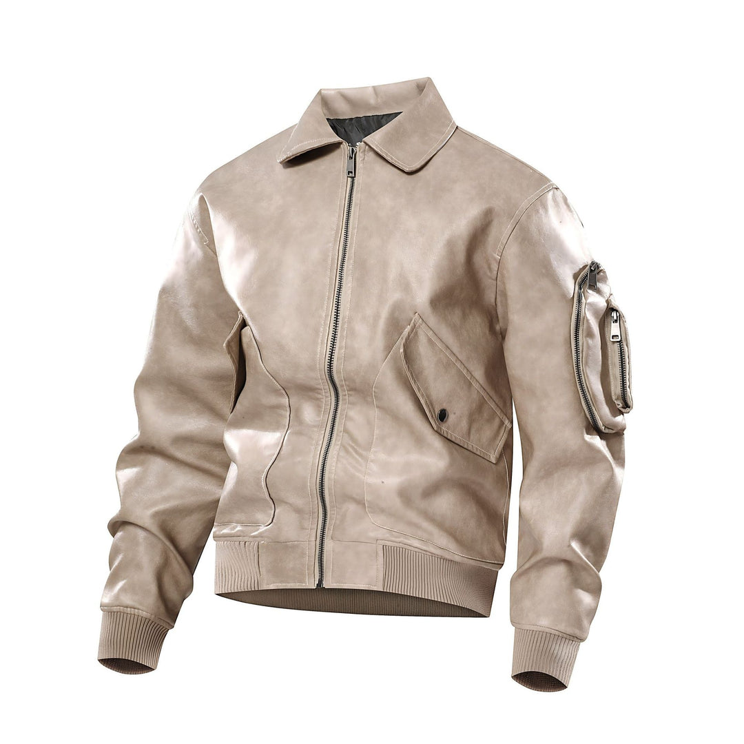 Casual faux leather jacket for women with practical pockets Lune London