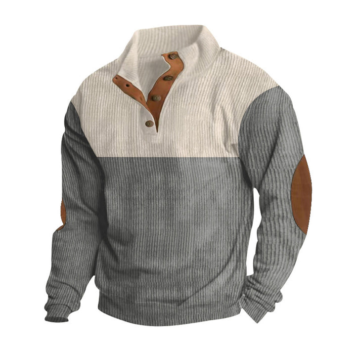 Men's trendy sweater with zipper and leather details Lune London