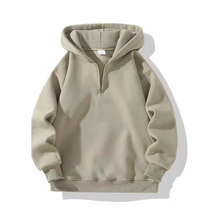 Fashion hoodie for women with a short zipper and comfortable ribbed edges Lune London