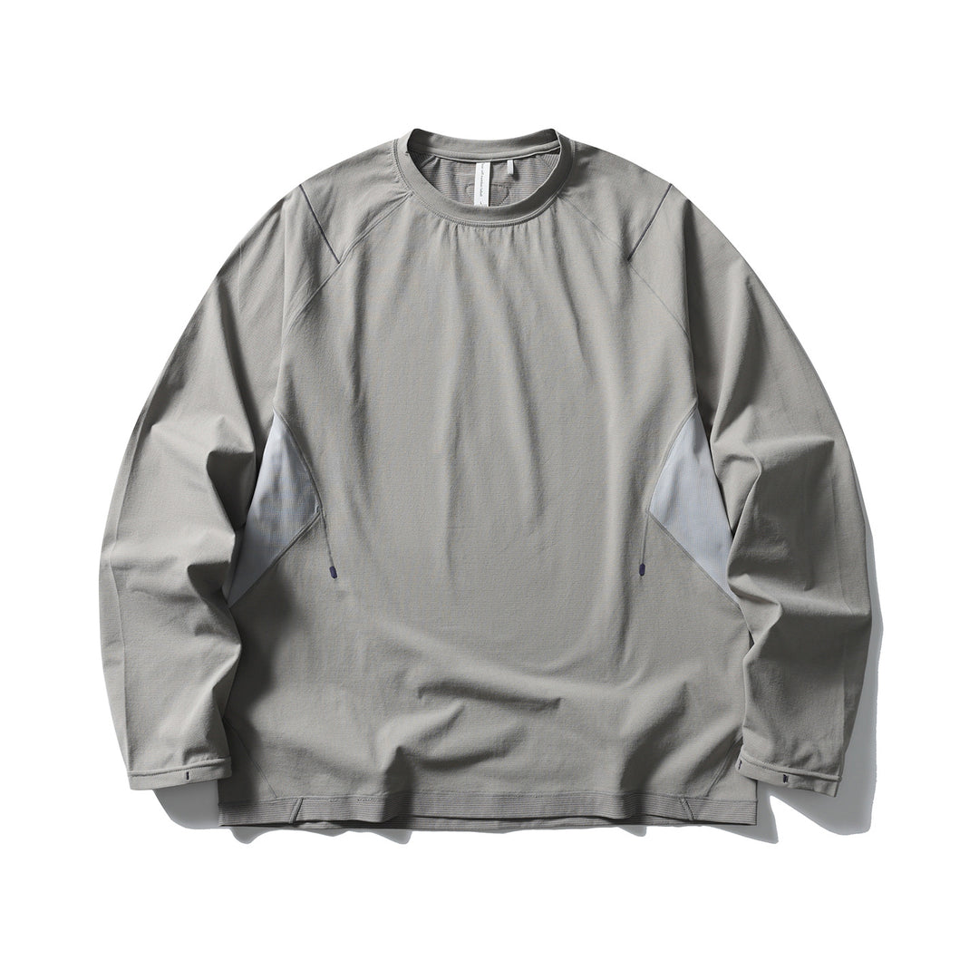 Unisex Technical Longsleeve Sweatshirt with raglan sleeves, mesh inserts and drawstring hem Amarae