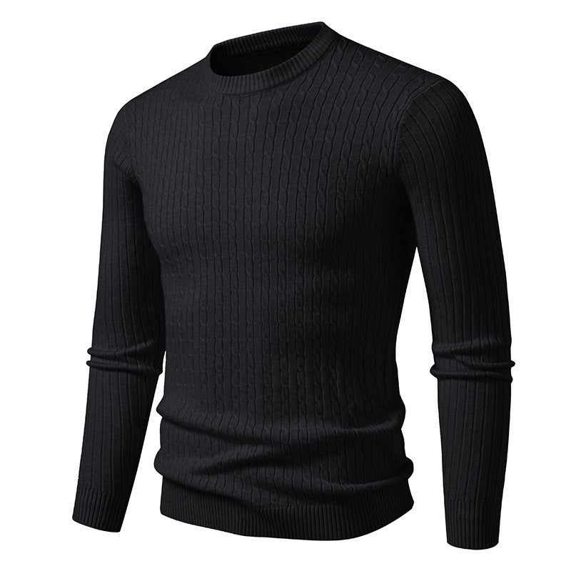 Thick knit sweater for men with elegant braid pattern Lune London