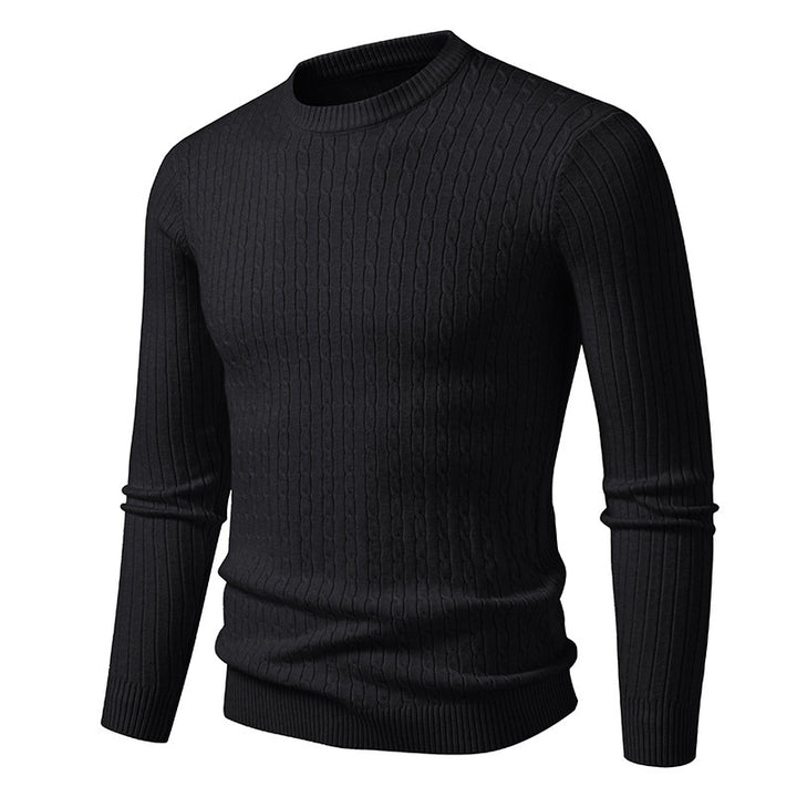 Thick knit sweater for men with elegant braid pattern Lune London