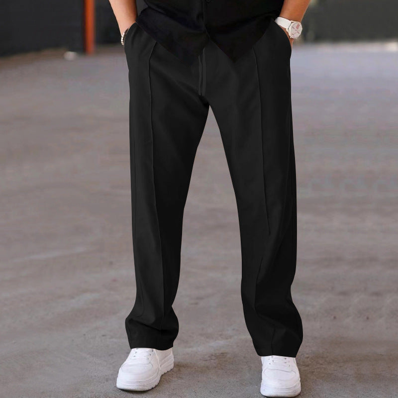 Elegant casual trousers for men with a straight cut and classic pleats Lune London