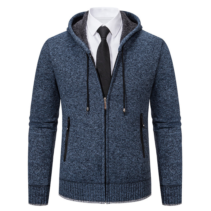 Men's knitted jacket with hood and soft inner lining Lune London