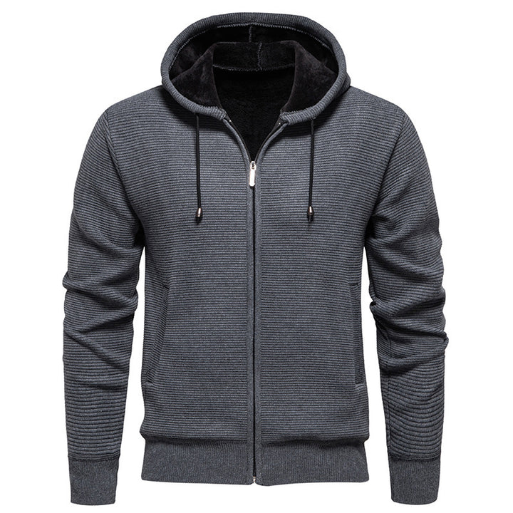 Modern hoodie jacket for men with textured surface and soft inner lining Lune London