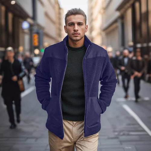 Fleece jacket for men with high-quality inner lining and practical zip pockets Amarae