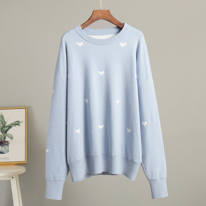 Ladies Casual Sweater with Heart Pattern Lune London