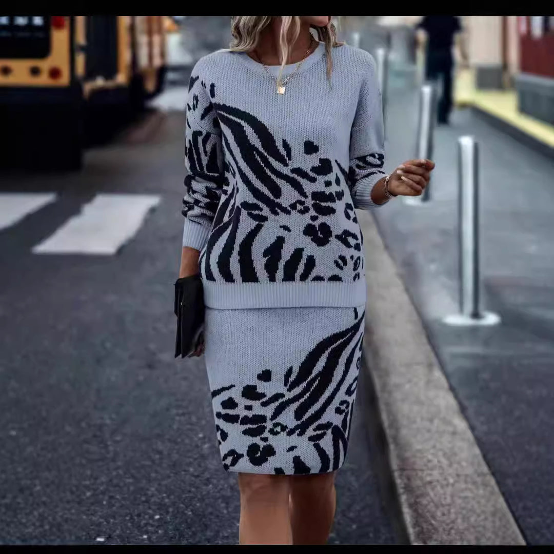 Lune London women's knitted leopard print dress