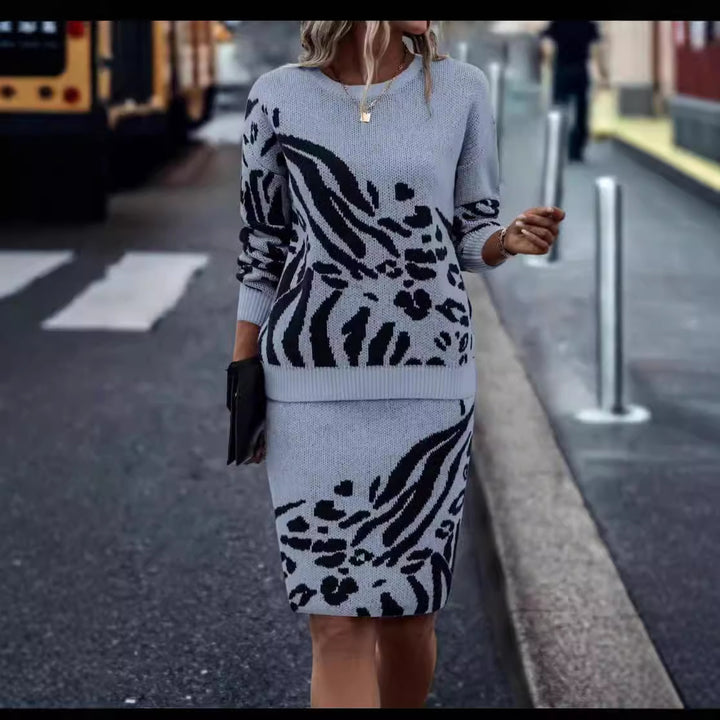Lune London women's knitted leopard print dress